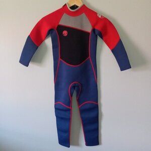 Child Red Blue Black Scuba Donkey Wet Suit